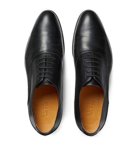 gucci men's black leather oxford|Gucci Double G Oxford Shoes .